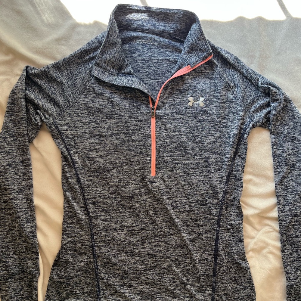 Under Armour Heathered Gray Pullover with Pink Accent